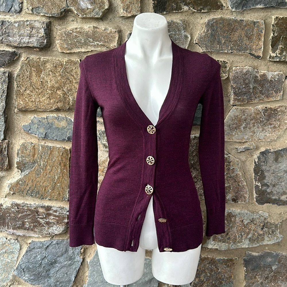 Tory Burch Simone Button-Front Wool Cardigan In P… - image 2